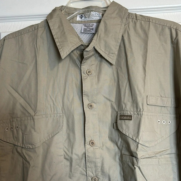 Columbia PFG men’s tan 100% cotton button down shirt size large - Picture 2 of 9